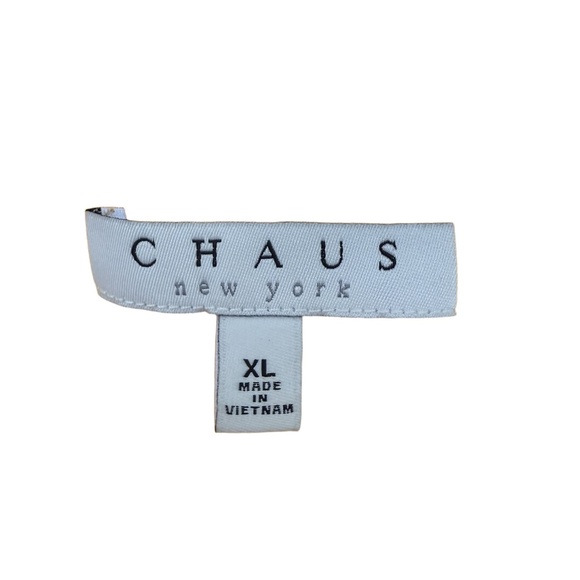 Chaus New‎ York Yellow Chevron Sleeveless Layered V-Neck Top XL - Picture 3 of 7